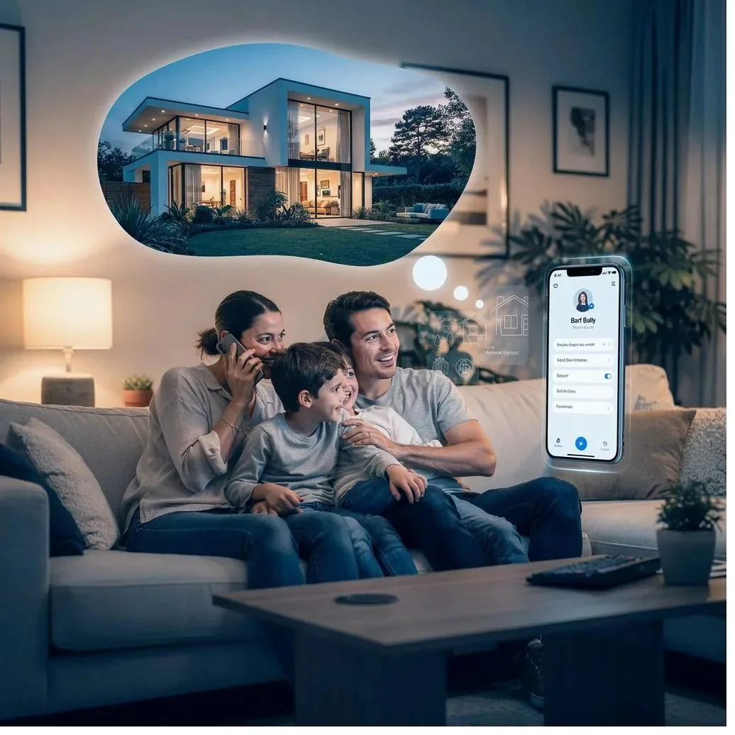 Familia consultando con IA desde casa